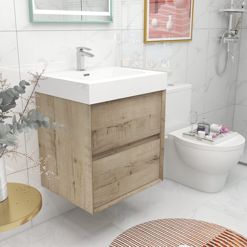 Ensemble de meuble-lavabo simple l 24 po, Chêne clair