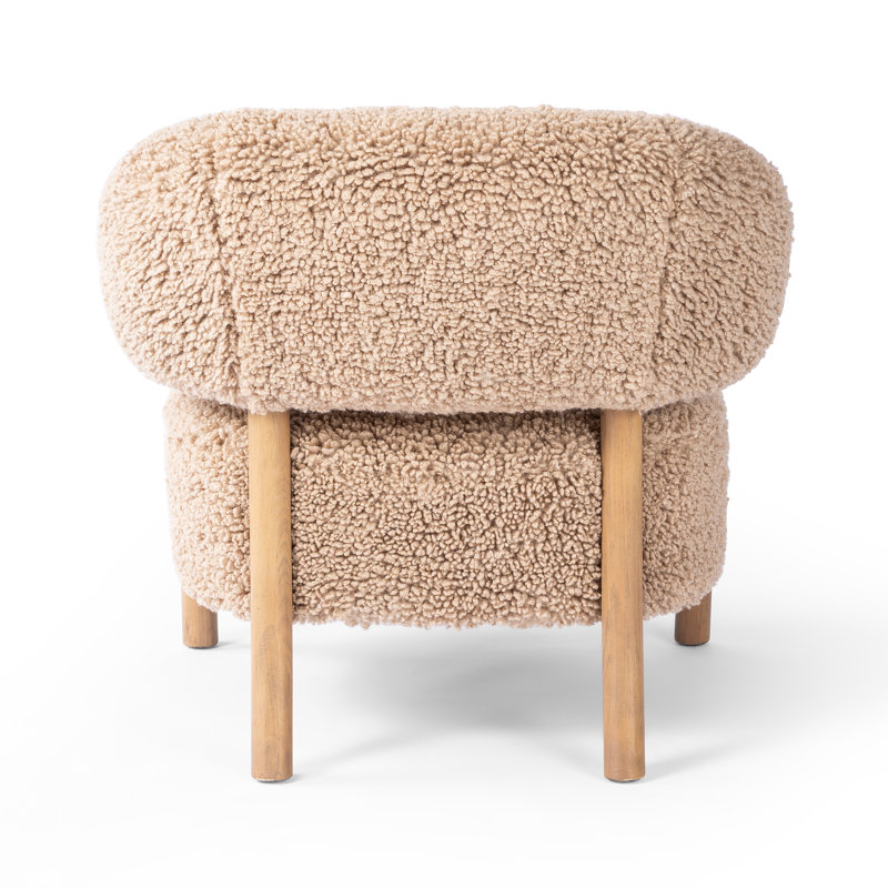 Brodie Chair-Sheldon Ivory, Almond Oak, Andes Toast Faux Shearling