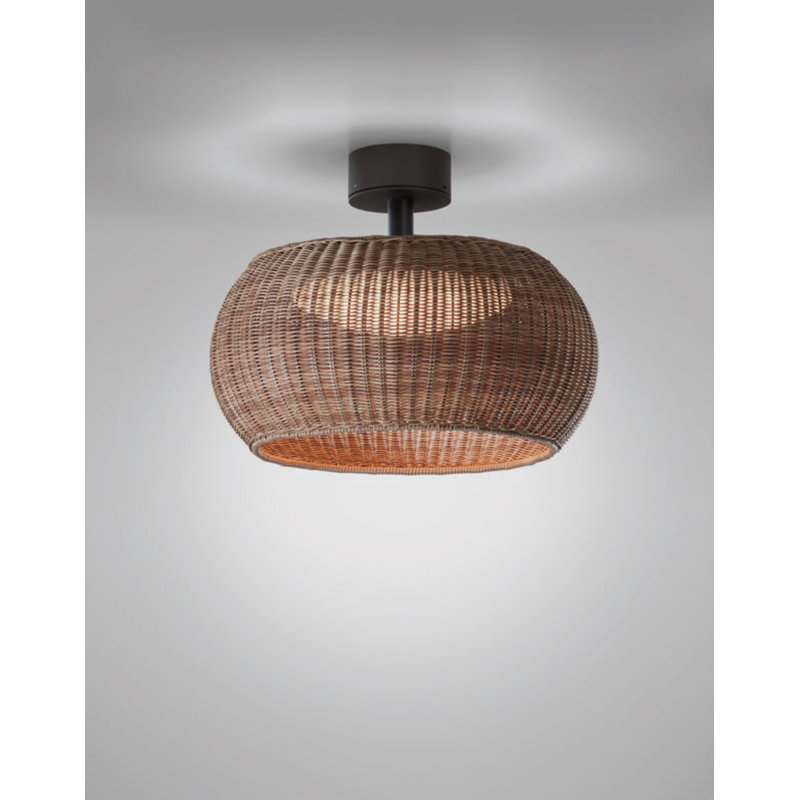Perris 1 - Light LED Semi Flush Mount, Brown