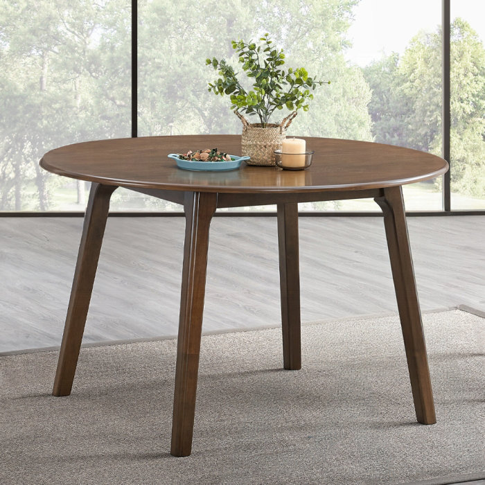 ACME Keiki Round Dining Table, Walnut Finish