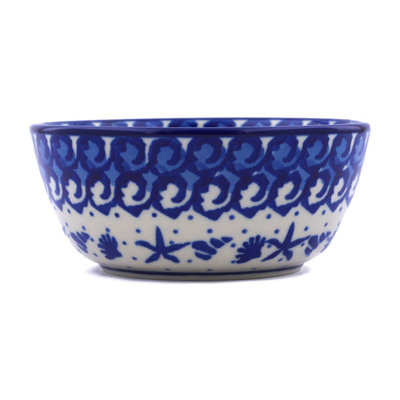Polish Pottery 5 Inch Stoneware Bowl - Seaside Wonder