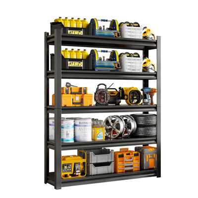 72" H Garage Shelving Unit, Garage Storage Shelves 2500LBS Heavy Duty Shelving, Adjustable 5 Tier Metal Shelving Utility Shelf, Storage Rack for Indus