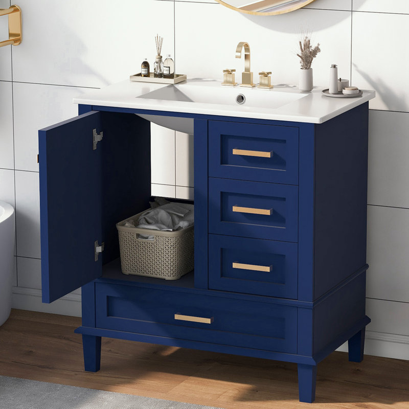 Richi Freestanding Bathroom Cabinet, Blue