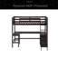 Lit mezzanine simple avec tablettes et bureau-751654765