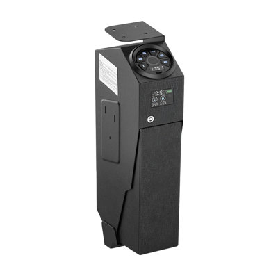 Secure Handgun Safe with Biometric Fingerprint Access, 4-Way Entry, Durable Steel Build, LCD Screen, Automatic Lighting, Silent Mode Option, Ideal for Nightstands and Desks, Black