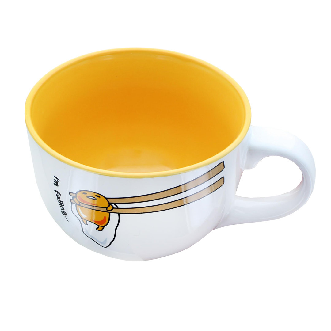 Gudetama I''m Falling 24 Ounce Ceramic Soup Mug Silver Buffalo