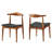 Tracy Leatherette and Wood Mid-century Dining Chairs