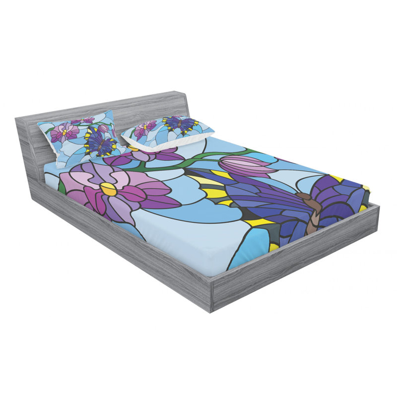 Microfiber Fitted Sheet, Queen Fitted Sheet with 2 Pillowcases