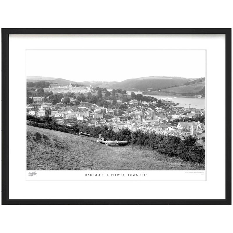 Dartmouth, View Of Town 1918 - Single Picture Frame Print, 45cm H x 60cm W x 2.3cm D