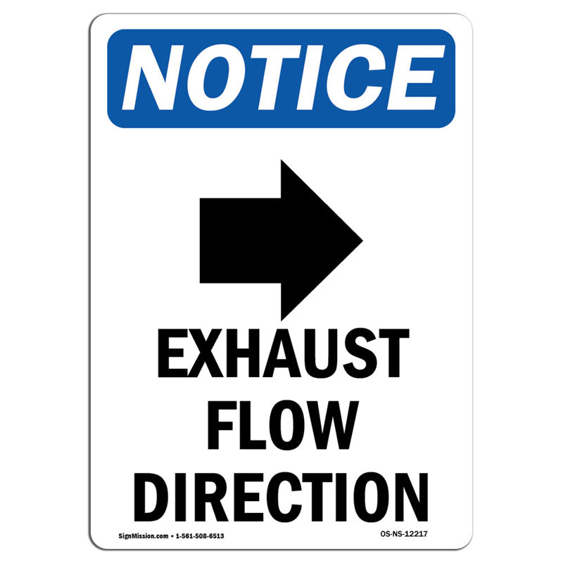 Exhaust Flow Direction Sign