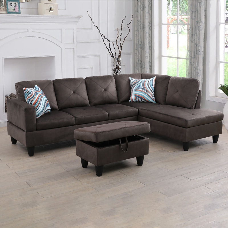 Julionna 28.5" Wide Flannel Upholstered Storage Ottoman