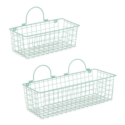 Deiontre Metal Wall Organizer with Wall Baskets