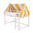 Elevated Loft Bed Featuring Dreamy Canopy, Soft LED Lights, And Convenient Book Shelf-830913879