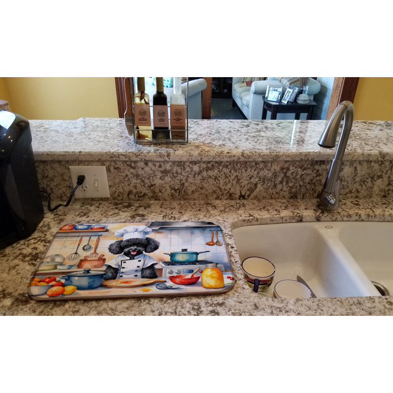 Black Poodle The Chef Dish Drying Mat