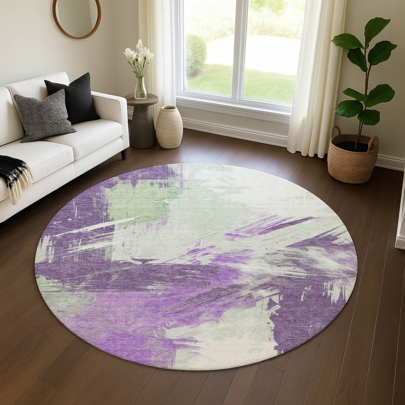 Premium Machine Washable Varroville AMF1711 Modern Rug, Round 8'