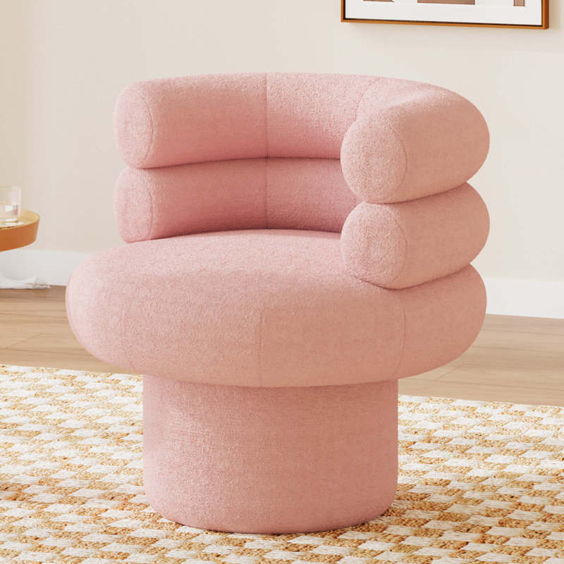 Fauteuil d'appoint rond et pivotant Roomfitter, Blanc