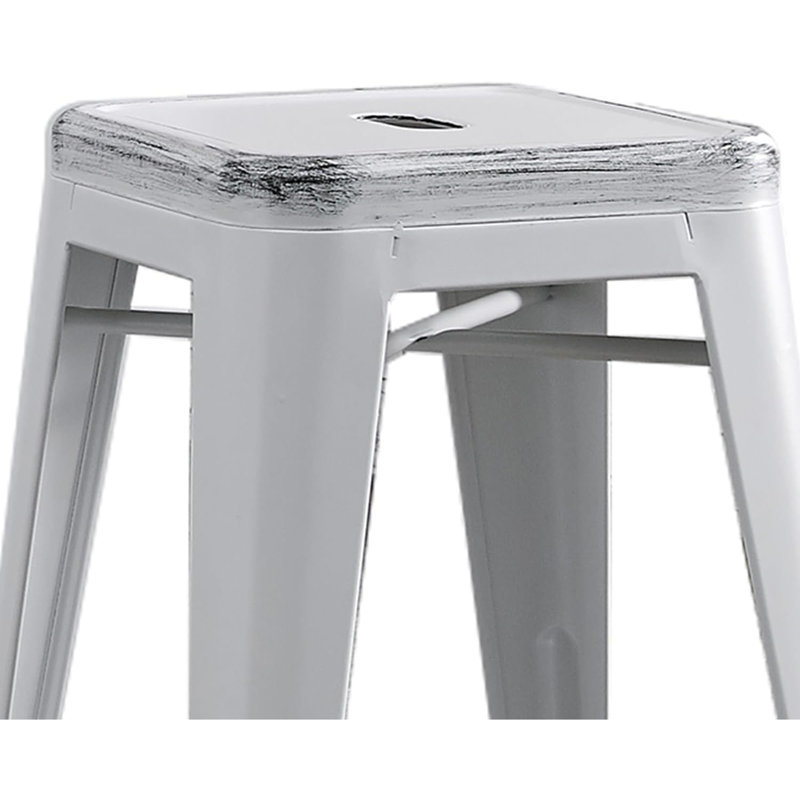 Tabourets de bar en métal rustiques, Blanc