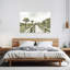 Affiche murale abstraite rétro vintage représentant un palmier et un sentier tropical en bois.-482158385
