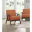 Chaise de style rétro Brockenhurst en orange: bois massif, tissu texturé, orange noyer Revêtement: structure en bois, finition-125223516