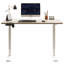 Bureau debout électrique moderne de couleur chêne, réglable en hauteur de 27,75 po à 45,86 po, base stable en T et prises intégrées
