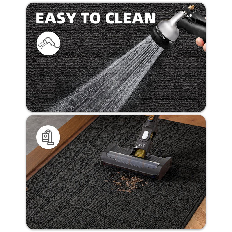 Paillasson antidérapant pour l'intérieur et l'extérieur, L 32 po x L 48 po, Gris foncé
