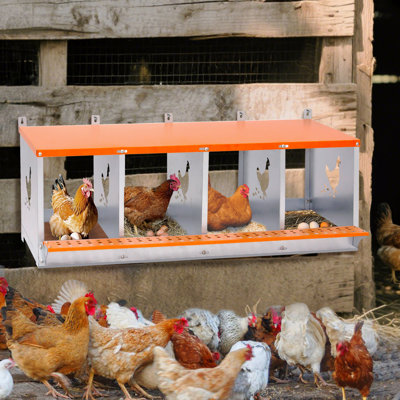 Metal Nest Box-Wall Mount For Hens/Ducks, Easy Egg Collection & Assembly, Vented Coop Equipment