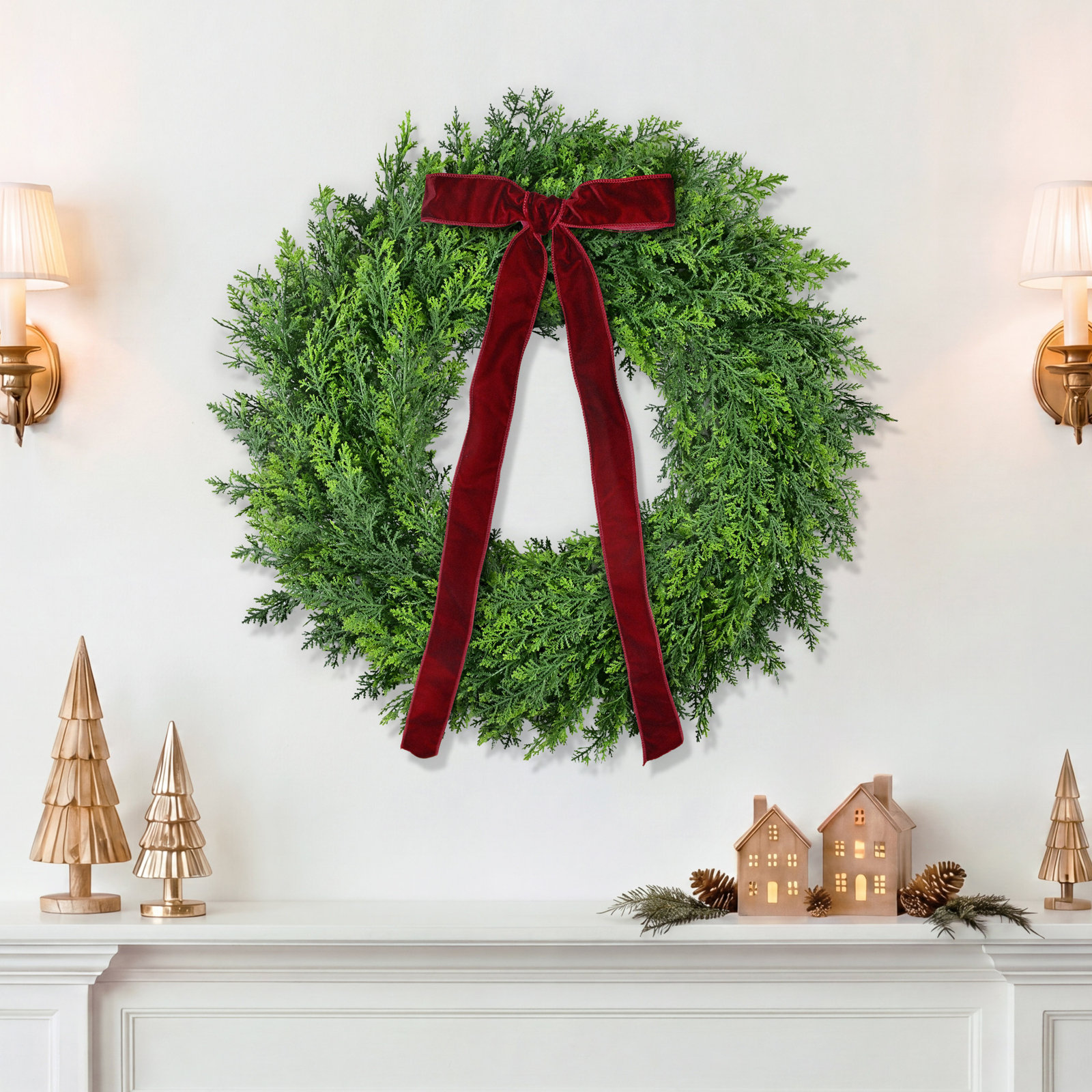 24" Pine Front Door Christmas Wreath