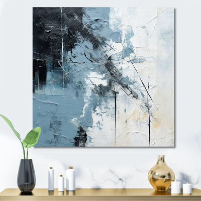 Blue And Beige Scandinavian Modernity Art I - Abstract Canvas Art Print