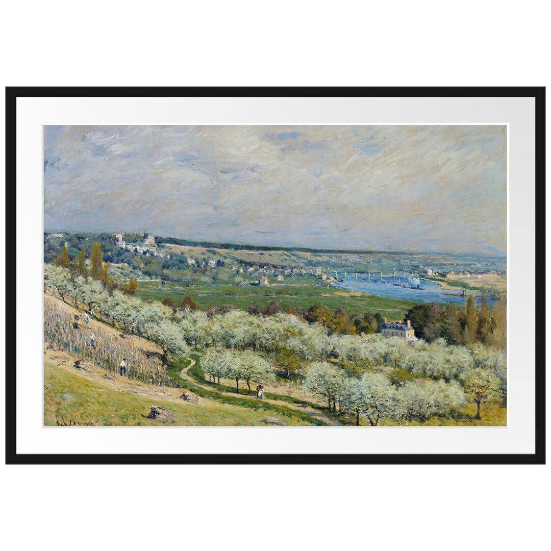 Gerahmter Kunstdruck The Terrace in Saint-Germain Spring von Alfred Sisley