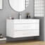Meuble-lavabo mural blanc brillant 36 po avec tiroirs doubles 36 po