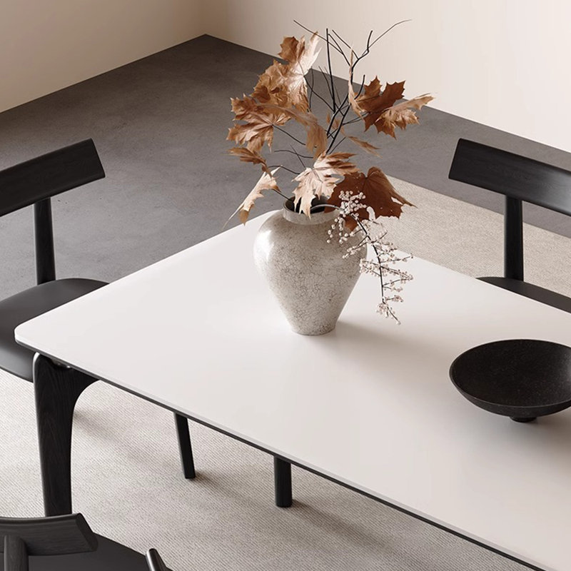 Ensemble de table de salle à manger rectangulaire en bois massif, H 29,52 po x L 62,99 po x l 31,49 po
