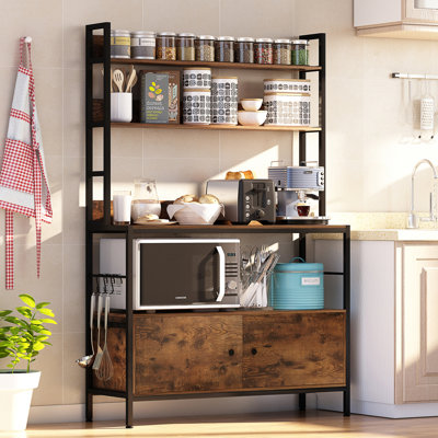 Étagère de boulanger standard en acier 39,3 po Umaiza compatible avec les micro-ondes