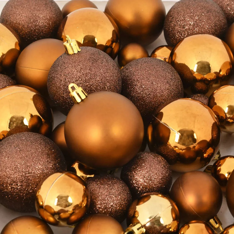 6cm Solid Colour 节日装饰品 Bauble, Bronze/Gold