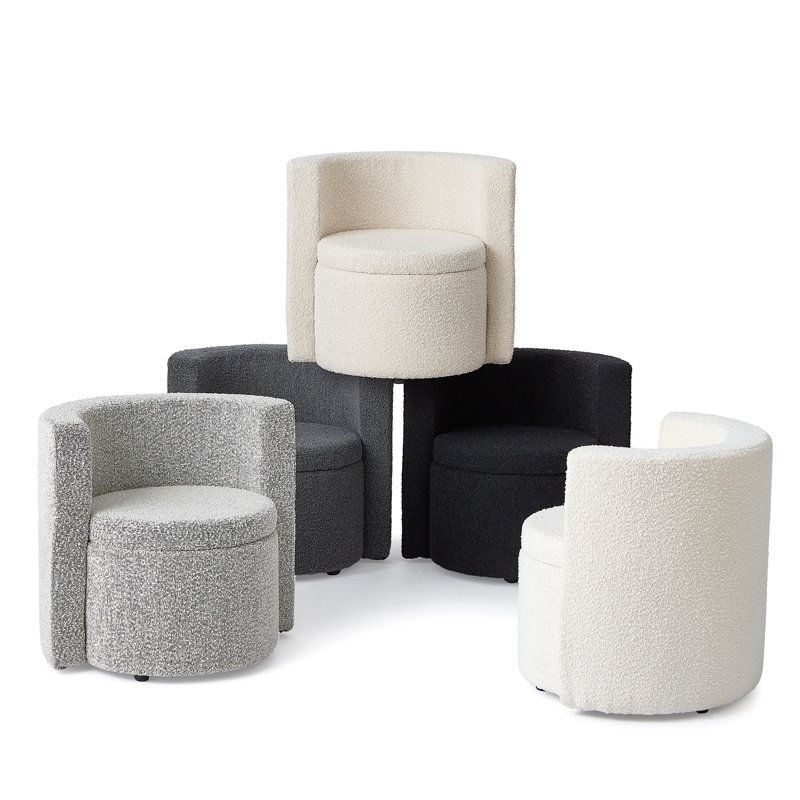Fauteuil demi-tonneau en polyester 2East, Blanc