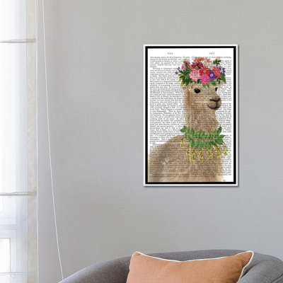 " Llama Bohemian 2 Book Print " by Fab Funky