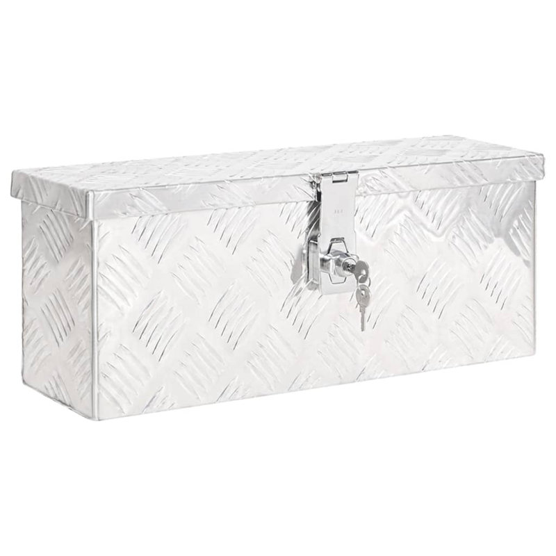 VidaXL Decorative Bin, 20.5cm H x 50cm W x 15cm D, Silver