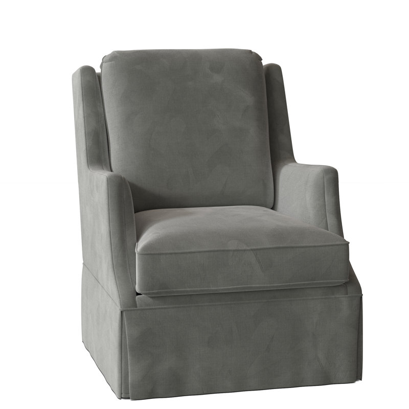 Savannah Linen Boucle Swivel Wingback Chair, Pewter (9953 65)