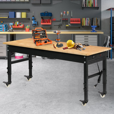 Warre 70" Adjustable Workbench On Wheels