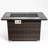 50000Btu Fire Table With Ceramic Top, 44Inch Outdoor Pit, Rectangular , Lid, Rain Cover, Flashing Glass Rocks, Dark Brown Propane Pit Table, Tabletop, Heat, Luminous Color