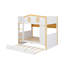 Lit superposé avec garde-corps en forme de maison et lit gigogne, lit superposé en bois avec tablettes de rangement