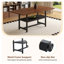 Table de salle à manger de 71 po avec tablette inférieure et plateau en bois aggloméré texturé noir-1446839259