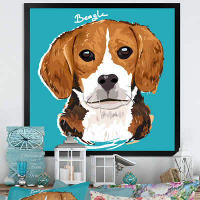 Dessin de Beagle - reproduction de cadre photo sur toile