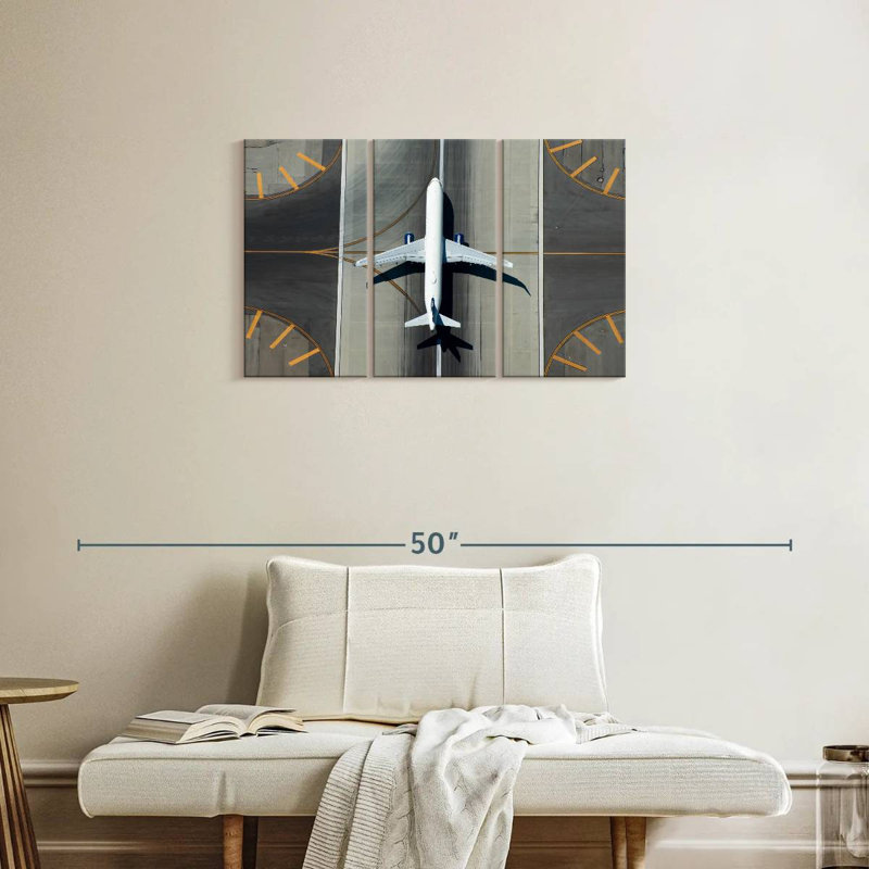 Mehar Runway Commercial Plane, 20" H x 33" W