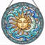 Panneau de vitrail Sun Moon H 12 po-966983418