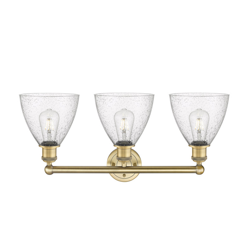 Éclairage pour meuble-lavabo de salle de bain 3 lumières 25,5 pouces Amane, Granuleux, Laiton brossé