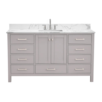 Angela 60 In. W X 22 In. D Single Sink Bath Vanity With Engineered Top