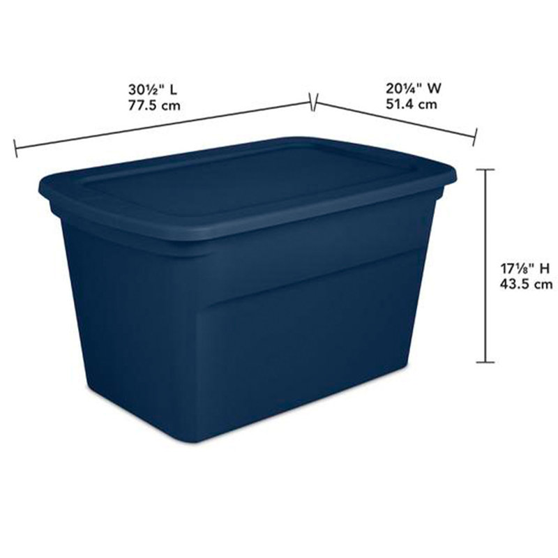 Sterilite Plastic Stackable Storage Tote Container Bin, 6, 120 qt, Blue