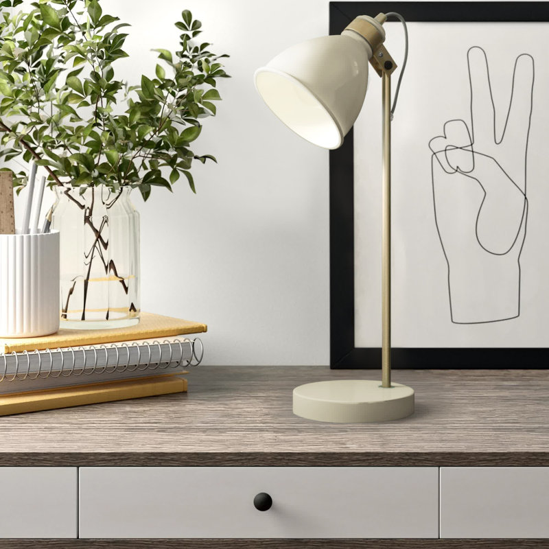 Azalea Metal Desk Lamp, Cream