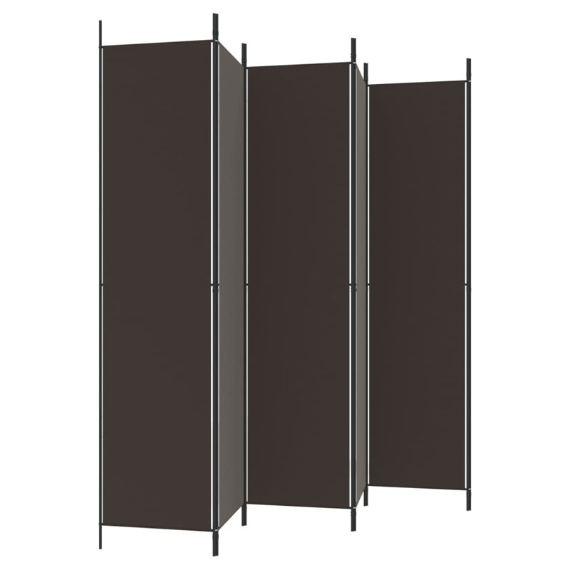 Kasimir Folding Room Divider, 6, Brown, 220cm H x 300cm W
