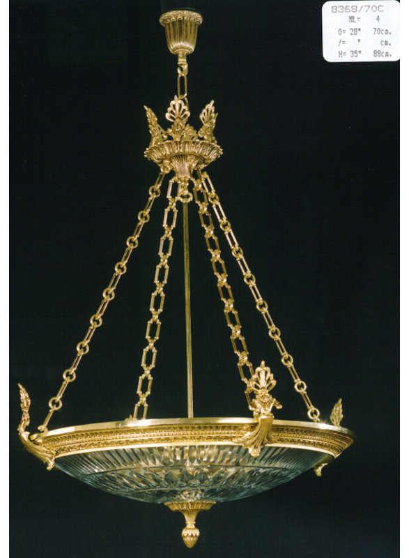 Cull 4 - Light Bowl Pendant, French Gold, 70cm W x 70cm D
